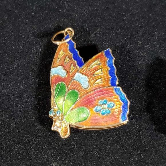 Enameled Butterfly Pendants - Picture 4 of 6